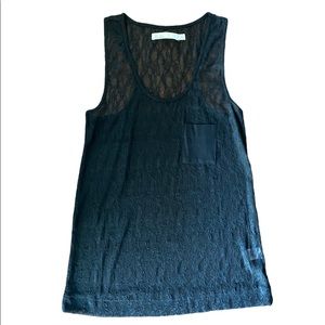 [Hi-Line] Black Lace Racerback Tank Top
